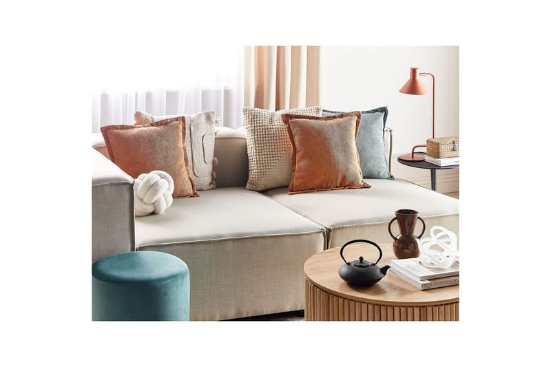 Pynteputer Zinnia sett med 2 Oransje, Firkantet - Oransje, Firkantet - Tekstiler & tepper - Pute & putetrekk - Pynteputer