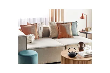 Pynteputer Zinnia sett med 2 Oransje, Firkantet - Oransje, Firkantet - Tekstiler & tepper - Pute & putetrekk - Pynteputer