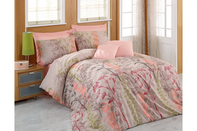 Bäddset Röd, Beige, Rosa