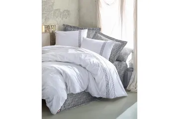 Cotton Box Sengetøy Dobbelt 6-deler Ranforce - Grå/Hvit - Tekstiler & tepper - Sengetøy