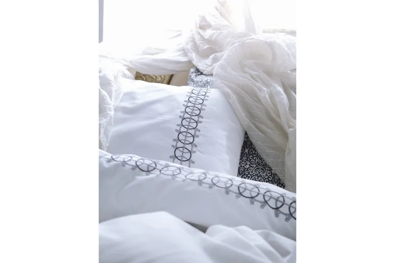 Cotton Box Sengetøy Dobbelt 6-deler Ranforce - Grå/Hvit - Tekstiler & tepper - Sengetøy - Sengesett