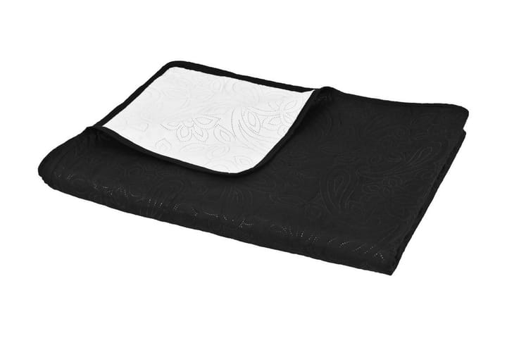 Dobbeltsidig vattert sengeteppe 230x260 cm svart og hvit - Sengeteppe - Sengetøy