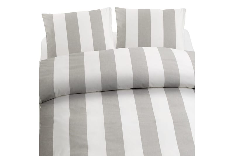 Dynetrekksett Dobbeltseng 3-Dels Block Stripe - Grå - Tekstiler & tepper - Sengetøy - Sengesett