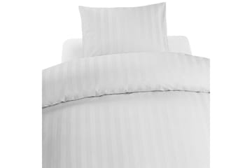 Dynetrekksett Dobbeltseng 3-Dels Sateng - Hvit - Tekstiler & tepper - Sengetøy - Sengesett