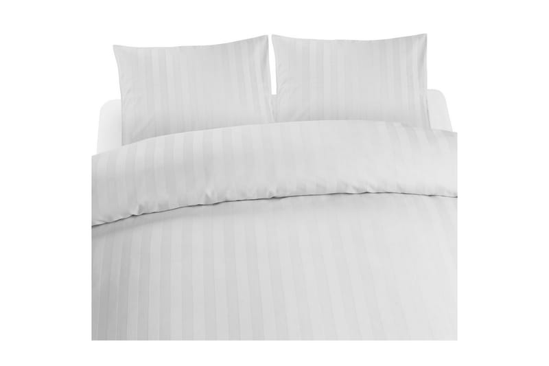 Dynetrekksett Dobbeltseng 3-Dels Sateng, Hvit