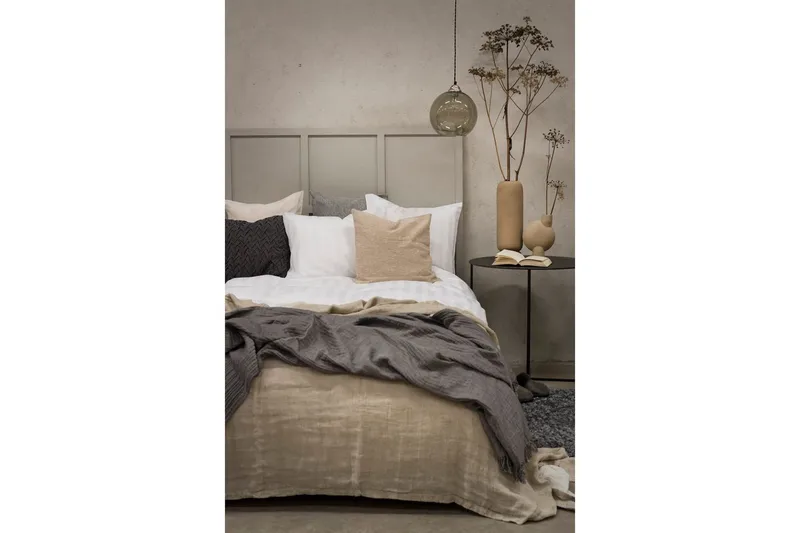 Dynetrekksett Dobbeltseng 3-Dels Sateng - Hvit - Tekstiler & tepper - Sengetøy