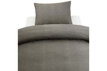 Dynetrekksett Dobbeltseng 3-dels vasket - Grå - Tekstiler & tepper - Sengetøy - Sengesett