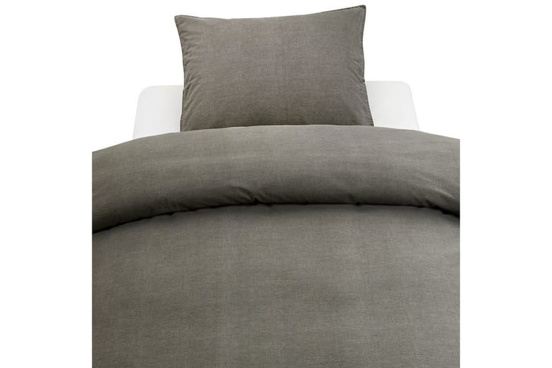 Dynetrekksett Dobbeltseng 3-dels vasket - Grå - Tekstiler & tepper - Sengetøy - Sengesett
