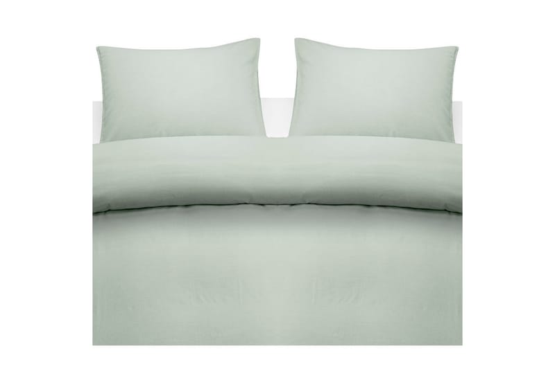 Dynetrekksett Dobbeltseng 3-dels vasket - Grønn - Tekstiler & tepper - Sengetøy - Sengesett
