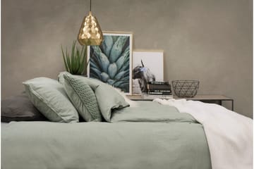 Dynetrekksett Dobbeltseng 3-dels vasket - Grønn - Tekstiler & tepper - Sengetøy - Sengesett