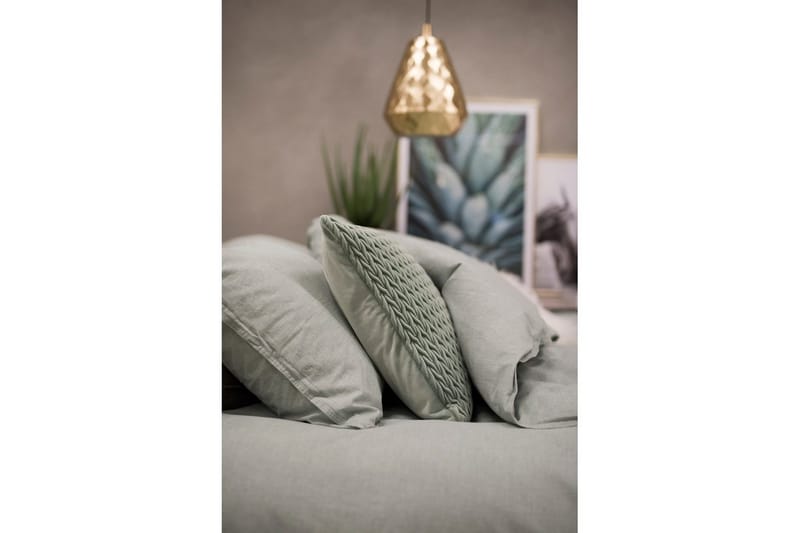 Dynetrekksett Dobbeltseng 3-dels vasket - Grønn - Tekstiler & tepper - Sengetøy