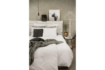 Dynetrekksett Dobbeltseng 3-dels vasket - Hvit - Tekstiler & tepper - Sengetøy - Sengesett