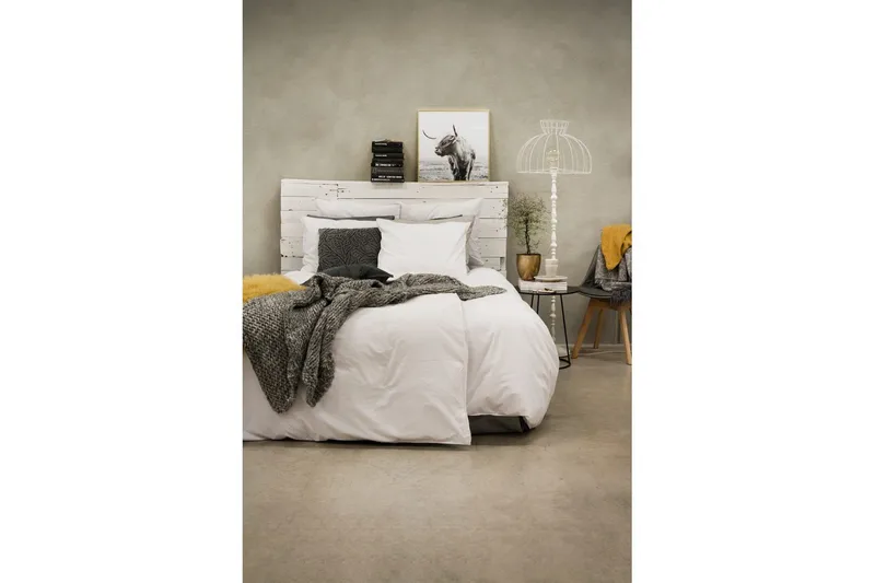 Dynetrekksett Dobbeltseng 3-dels vasket - Hvit - Tekstiler & tepper - Sengetøy