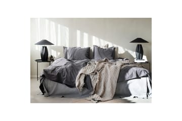 Dynetrekksett Dobbeltseng 3-Dels Percale - Grå - Tekstiler & tepper - Sengetøy - Sengesett