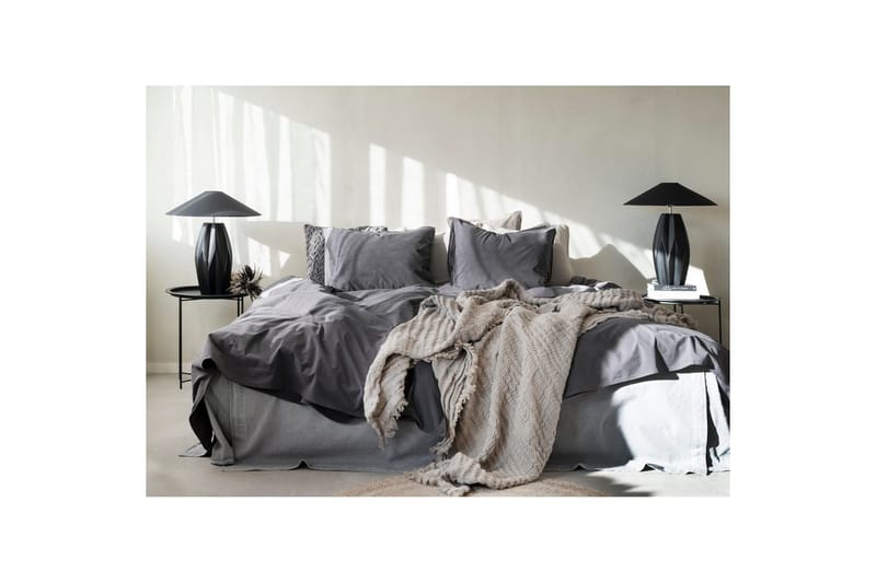 Dynetrekksett Dobbeltseng 3-Dels Percale - Grå - Tekstiler & tepper - Sengetøy - Sengesett