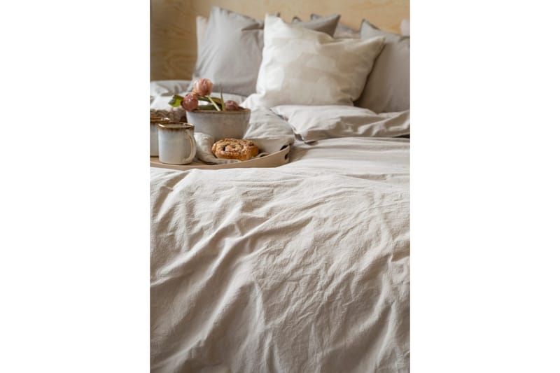 Dynetrekksett Dobbeltseng 3-Dels Percale - Sand - Tekstiler & tepper - Sengetøy - Sengesett