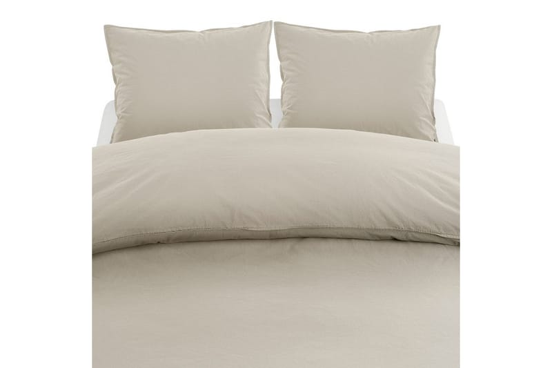 Dynetrekksett Dobbeltseng 3-Dels Percale - Sand - Tekstiler & tepper - Sengetøy - Sengesett