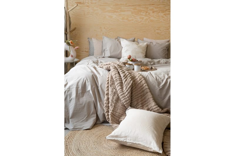Dynetrekksett Dobbeltseng 3-Dels Percale - Sand - Tekstiler & tepper - Sengetøy - Sengesett
