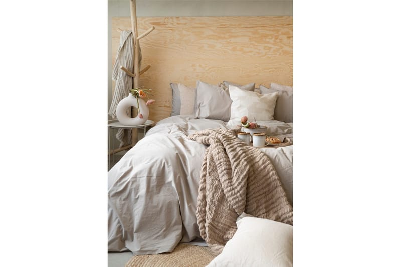 Dynetrekksett Dobbeltseng 3-Dels Percale - Sand - Tekstiler & tepper - Sengetøy - Sengesett