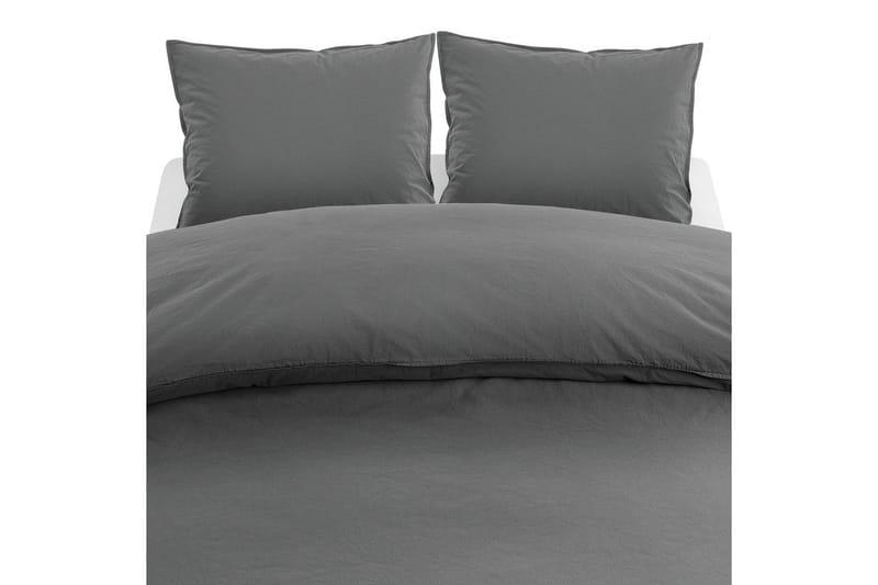 Dynetrekksett Dobbeltseng 3-Dels Percale, Grå