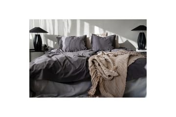 Dynetrekksett Dobbeltseng 3-Dels Percale - Grå - Tekstiler & tepper - Sengetøy - Sengesett