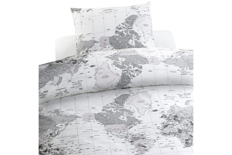 Dynetrekksett Enkeltseng 2-Delers Big World Grå, 2-delt Sett