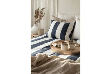 Dynetrekksett Enkeltseng 2-Delers Block stripe - Marineblå - Tekstiler & tepper - Sengetøy