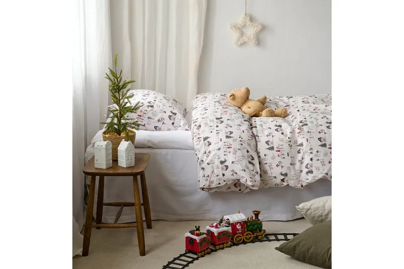 Dynetrekksett Enkeltseng 2-Delers Fingal Jul Hvit - Hvit - Tekstiler & tepper - Sengetøy