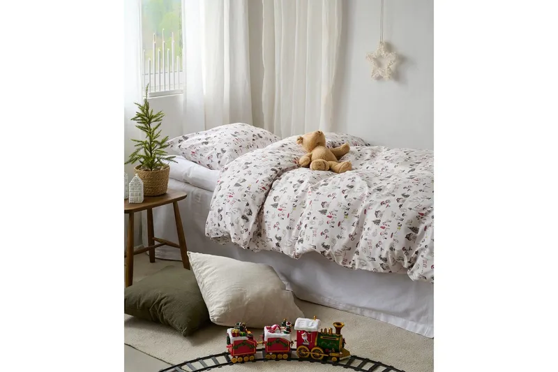 Dynetrekksett Enkeltseng 2-Delers Fingal Jul Hvit - Hvit - Tekstiler & tepper - Sengetøy