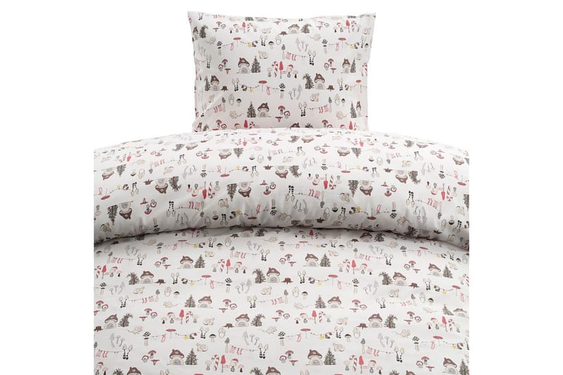 Dynetrekksett Enkeltseng 2-Delers Fingal Jul Hvit, Hvit