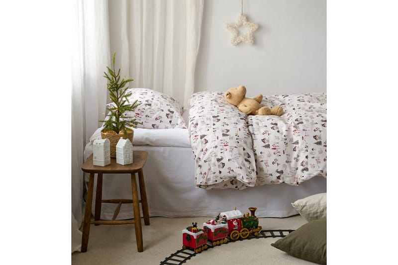 Dynetrekksett Enkeltseng 2-Delers Fingal Jul Hvit - Hvit - Tekstiler & tepper - Sengetøy