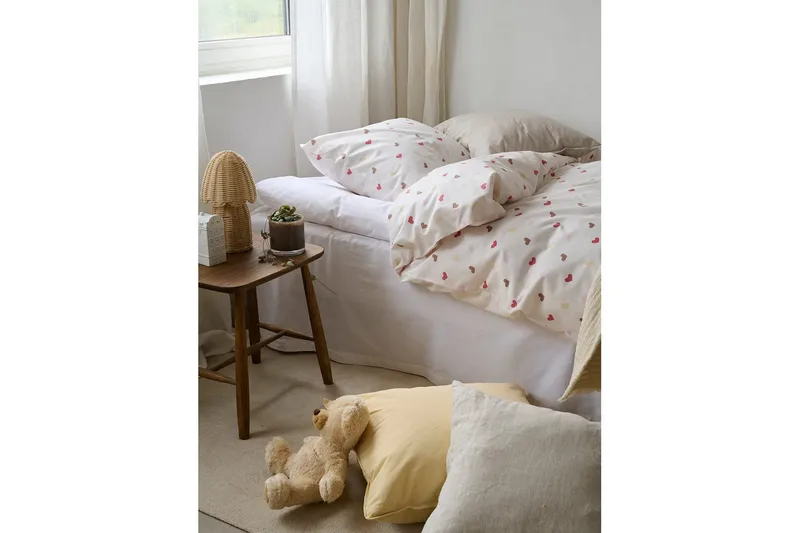 Dynetrekksett Enkeltseng 2-Delers Hjärttrud - Beige - Tekstiler & tepper - Sengetøy - Sengesett