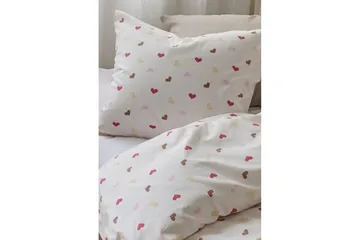 Dynetrekksett Enkeltseng 2-Delers Hjärttrud - Beige - Tekstiler & tepper - Sengetøy