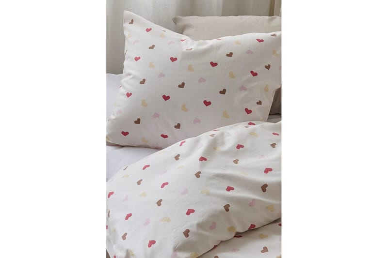 Dynetrekksett Enkeltseng 2-Delers Hjärttrud - Beige - Tekstiler & tepper - Sengetøy