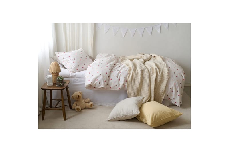 Dynetrekksett Enkeltseng 2-Delers Hjärttrud - Beige - Tekstiler & tepper - Sengetøy