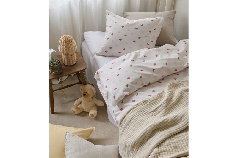 Dynetrekksett Enkeltseng 2-Delers Hjärttrud - Beige - Tekstiler & tepper - Sengetøy - Sengesett