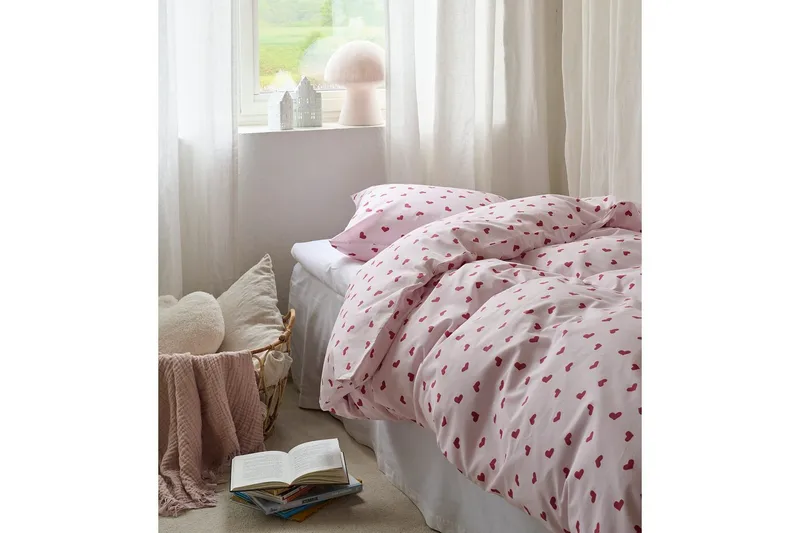 Dynetrekksett Enkeltseng 2-Delers Hjärttrud - Rosa - Tekstiler & tepper - Sengetøy
