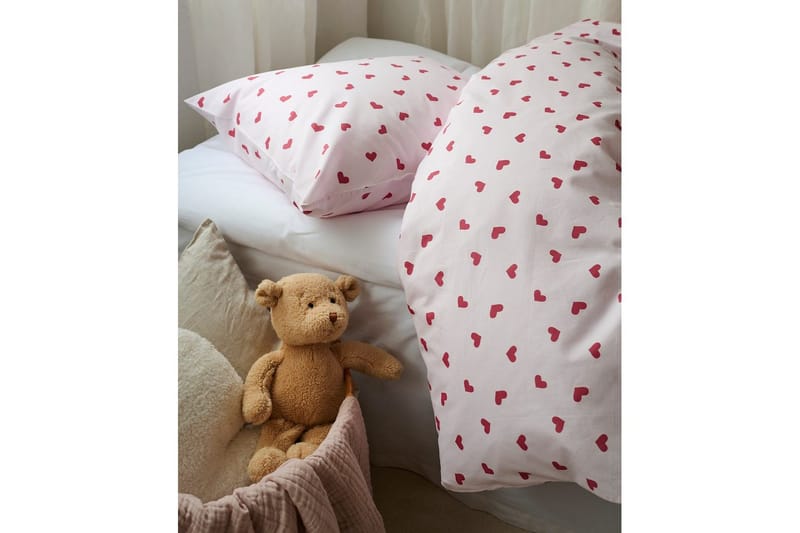 Dynetrekksett Enkeltseng 2-Delers Hjärttrud - Rosa - Tekstiler & tepper - Sengetøy