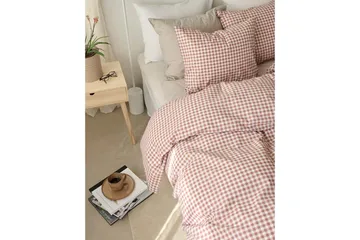 Dynetrekksett Enkeltseng 2-Delers Märta Ruta - Brun - Tekstiler & tepper - Sengetøy