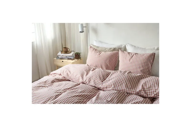 Dynetrekksett Enkeltseng 2-Delers Märta Ruta - Brun - Tekstiler & tepper - Sengetøy