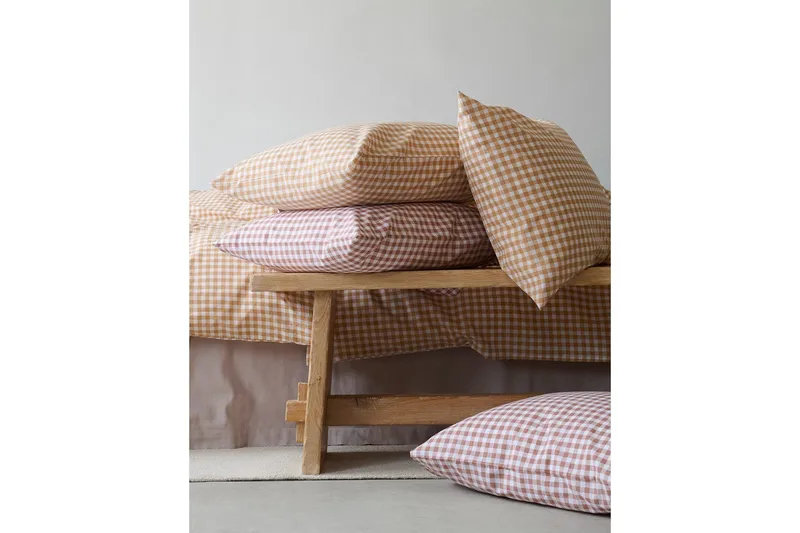 Dynetrekksett Enkeltseng 2-Delers Märta Ruta - Brun - Tekstiler & tepper - Sengetøy