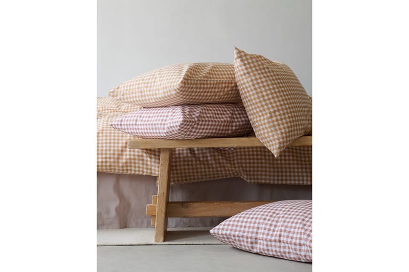 Dynetrekksett Enkeltseng 2-Delers Märta Ruta - Gul - Tekstiler & tepper - Sengetøy