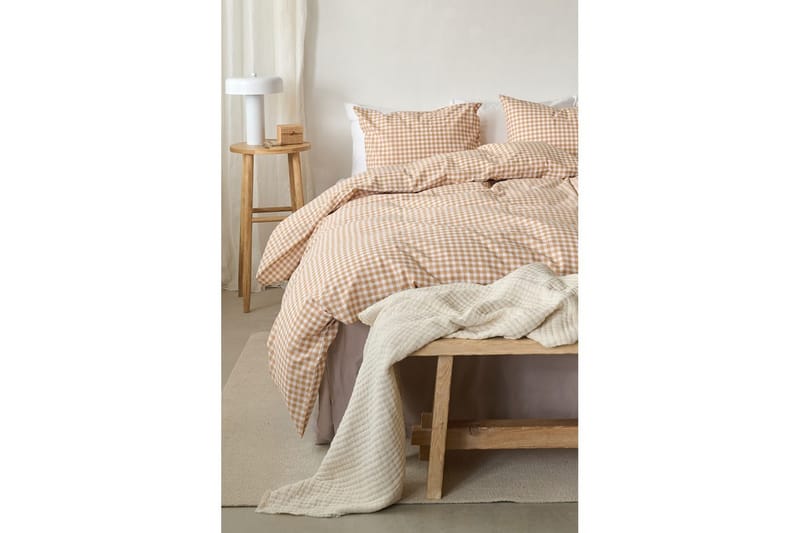 Dynetrekksett Enkeltseng 2-Delers Märta Ruta - Gul - Tekstiler & tepper - Sengetøy