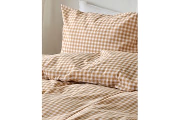 Dynetrekksett Enkeltseng 2-Delers Märta Ruta - Gul - Tekstiler & tepper - Sengetøy