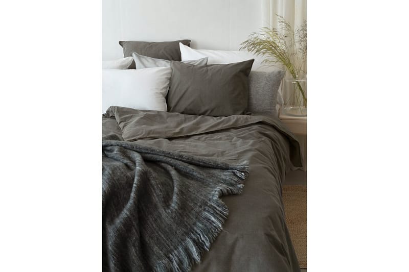 Dynetrekksett Enkeltseng 2-Delers Vasket - Grå - Tekstiler & tepper - Sengetøy - Sengesett