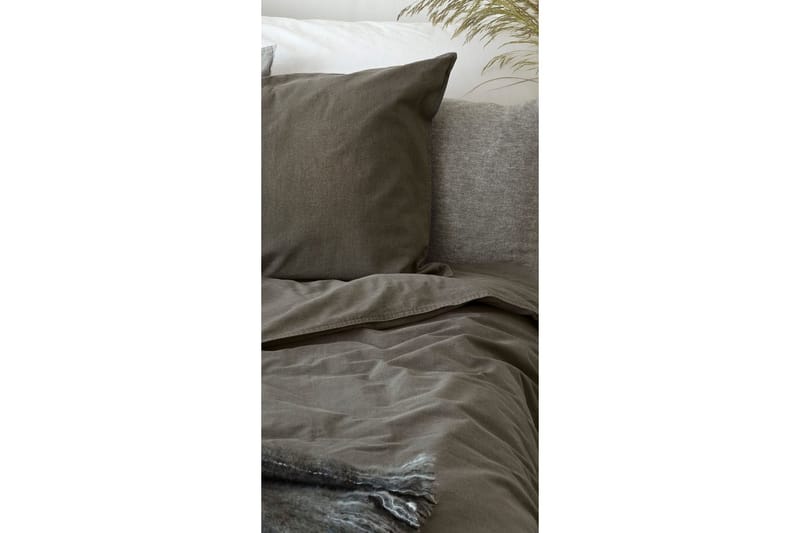 Dynetrekksett Enkeltseng 2-Delers Vasket - Grå - Tekstiler & tepper - Sengetøy - Sengesett