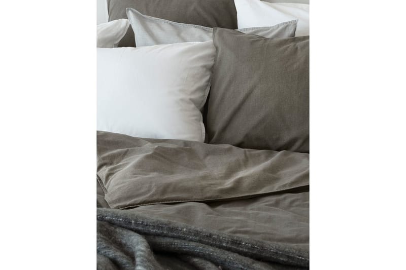 Dynetrekksett Enkeltseng 2-Delers Vasket - Grå - Tekstiler & tepper - Sengetøy - Sengesett