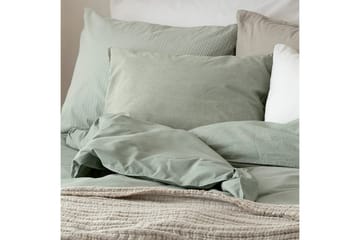 Dynetrekksett Enkeltseng 2-Delers Vasket - Grønn - Tekstiler & tepper - Sengetøy - Sengesett