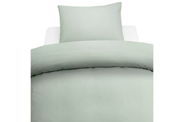 Dynetrekksett Enkeltseng 2-Delers Vasket - Grønn - Tekstiler & tepper - Sengetøy - Sengesett