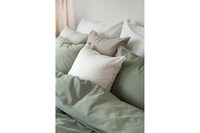 Dynetrekksett Enkeltseng 2-Delers Vasket - Grønn - Tekstiler & tepper - Sengetøy - Sengesett